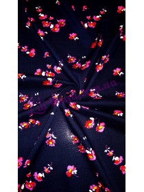 Штапель темно-синій у квіти