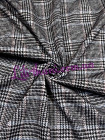 Трикотаж шерстяний сірий в клітинку